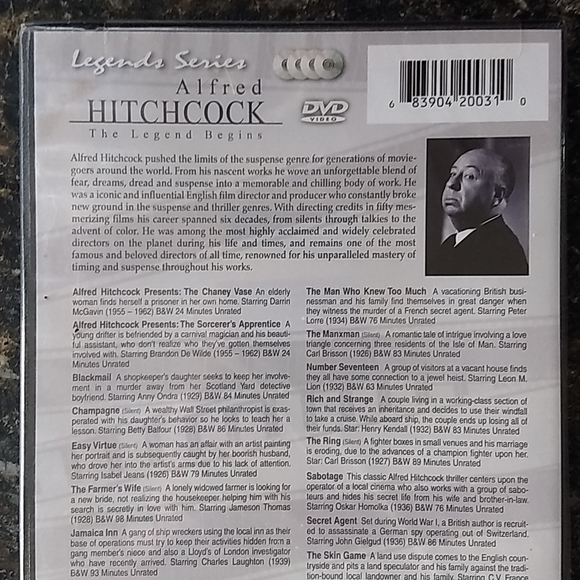 Alfred Hitchcock: The Legend Begins, 20 movies on 4 DVDs, Factory Sealed box set - Picture 3 of 12